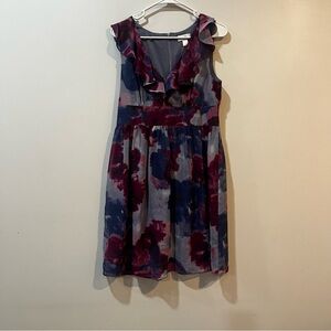 LOFT Multicolor Floral Mini Dress